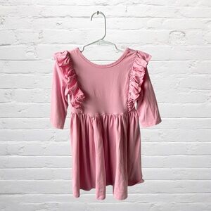 Mila & Rose // Bubblegum Pink Girls Twirl Dress with Flutter Ruffles